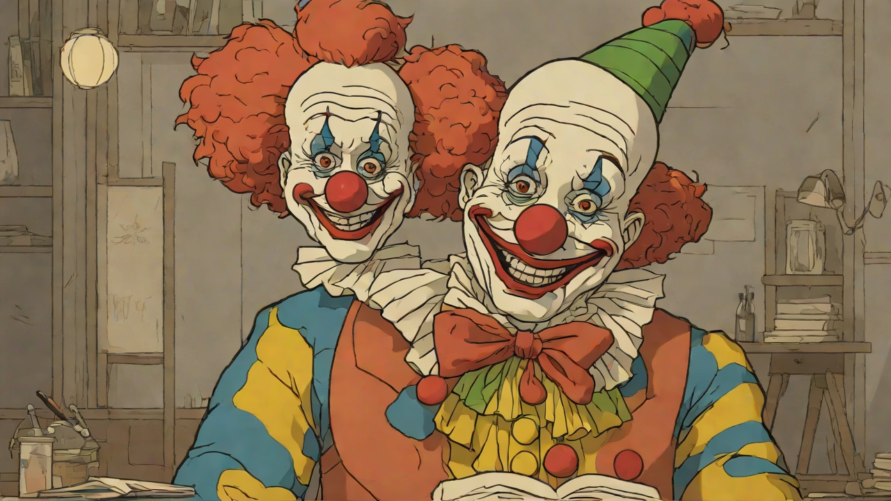 Donadio Clown from "Lady in the Lake". Donadio Clown Wally hosts the Saturday cartoon show as Donadio, a silent clown whose success becomes his secret entry into television.