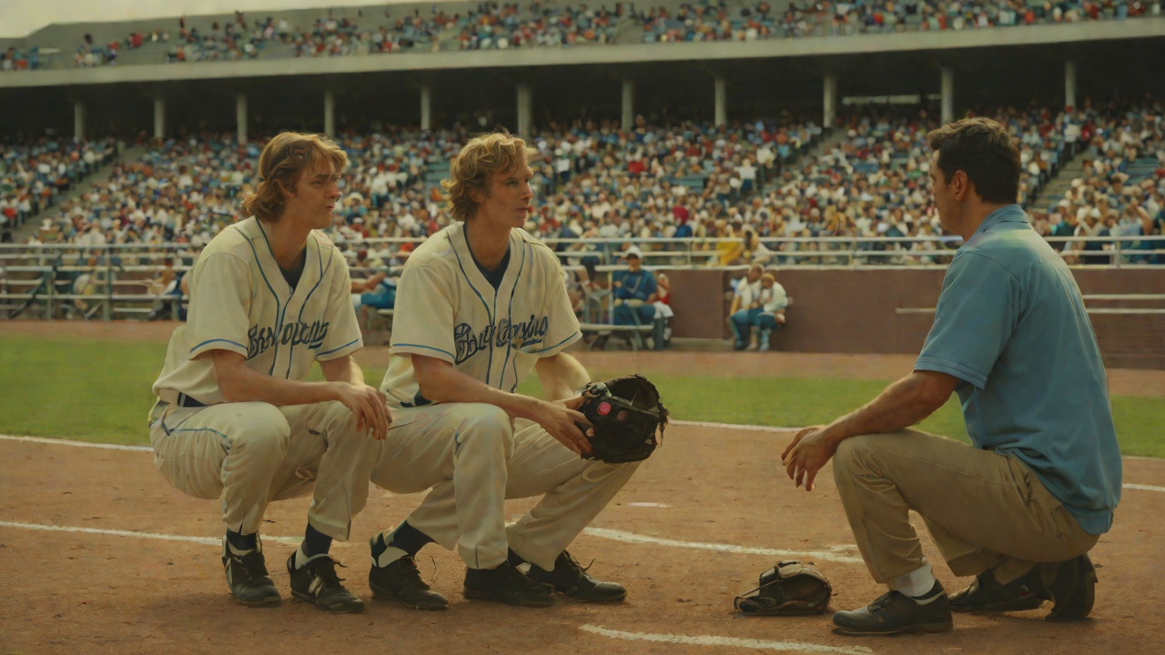 Baseball Acting from "Lady in the Lake". Baseball Acting At Memorial Stadium, Maddie and Ferdie perform as strangers seated together by chance. They cannot hold hands or sit too close.