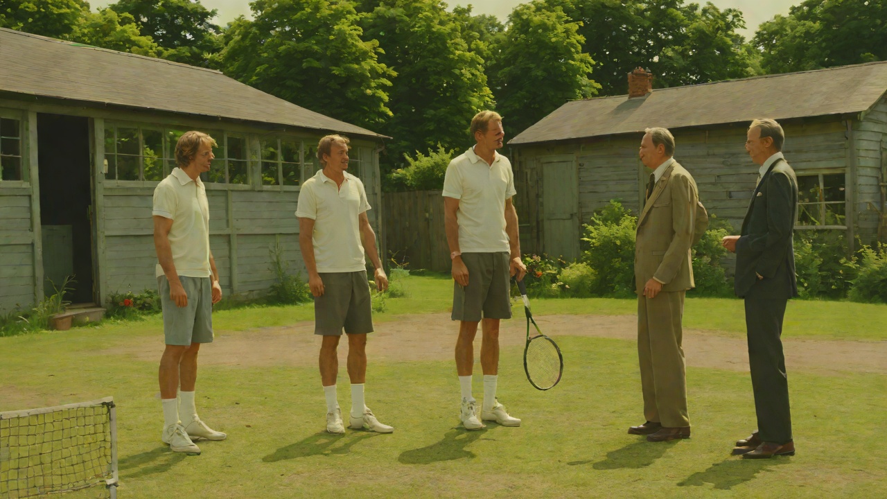 Cross Keys Tennis from "Lady in the Lake". Cross Keys Tennis Wallace Wright meets Milton Schwartz at a new tennis barn in Cross Keys.