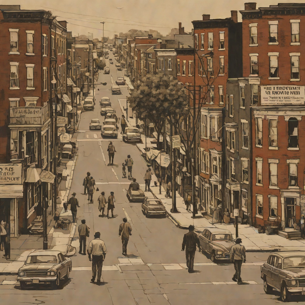 Race and Segregation in Baltimore from "Lady in the Lake". This conflict flow traces the racial barriers and changing neighborhoods that frame the novel's every relationship.