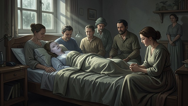 Judith Survives from "Hamnet". A Fragile Recovery Judith becomes critically ill with the plague, and her family expects that she may die.