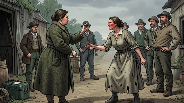 Pregnancy Discovered from "Hamnet". Accusation in the Farmyard Joan discovers that Agnes is pregnant and demands to know which man is responsible.