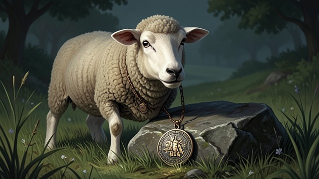Heather’s Discovery from "Three Bags Full". Heather’s Discovery An object kept hidden Heather reveals a circular chain pendant she found in the meadow and hid beneath a stone.