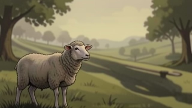 Europe in the Sheep’s Imagination from "Three Bags Full". Europe in the Sheep’s Imagination A distant pasture The sheep imagine Europe as a vast meadow full of apple trees and abundant food.