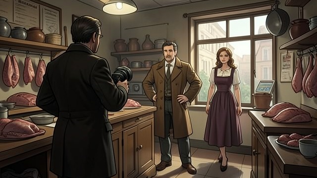 A Camera in the Shop from "Three Bags Full". A Camera in the Shop Watching from a distance Ham installs a CCTV camera in his butcher’s shop, partly so he can see Kate when she visits.