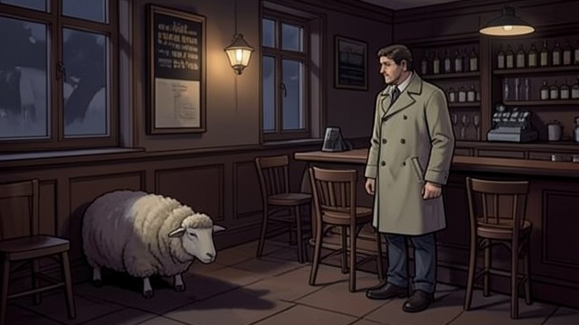 The Butcher in the Pub from "Three Bags Full". The Butcher in the Pub Fear interrupts the plan Mopple sees Ham among the audience and briefly abandons the staged performance.