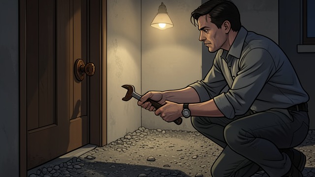 Gabriel Wants Access from "Three Bags Full". Gabriel Wants Access The locked door Gabriel asks Eddie to open George’s caravan, but the security lock resists ordinary tools.