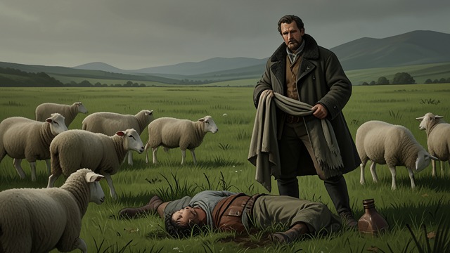 The Butcher Arrives from "Three Bags Full". The Butcher Arrives A figure of fear Ham reaches the meadow among the first people to find George’s body.
