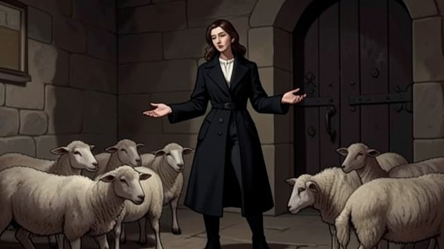 Rebecca Chosen to Lead from "Three Bags Full". Rebecca Chosen to Lead A shepherd selected by the flock The lawyer asks the sheep to choose between Gabriel and Rebecca.