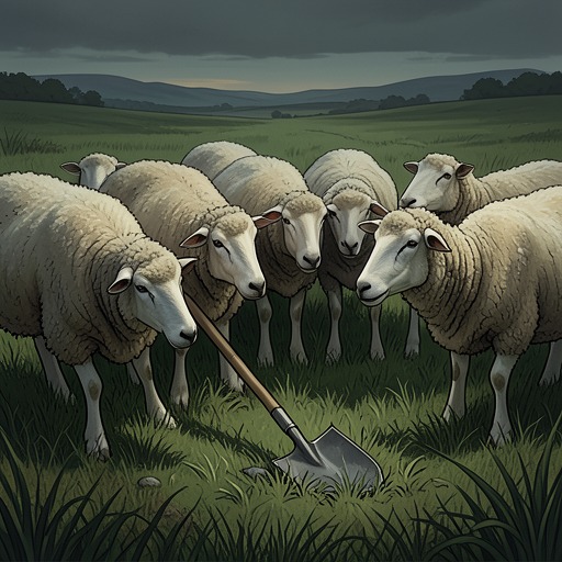 The Flock Investigates George’s Death from "Three Bags Full". The flock turns grief into a collective investigation, following clues from the spade to the truth about George Glenn’s death.