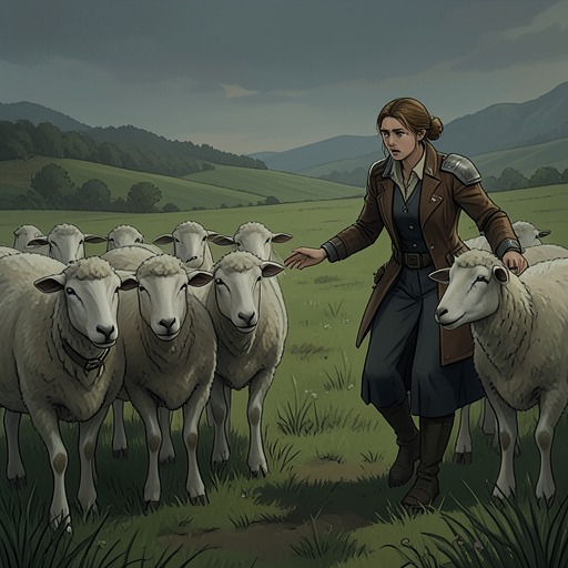 The Fate of Gabriel’s Meat-Breed Sheep from "Three Bags Full". Zora recognizes that Gabriel’s carefully fed flock is being raised for slaughter and helps the sheep turn an unsettling discovery into action.