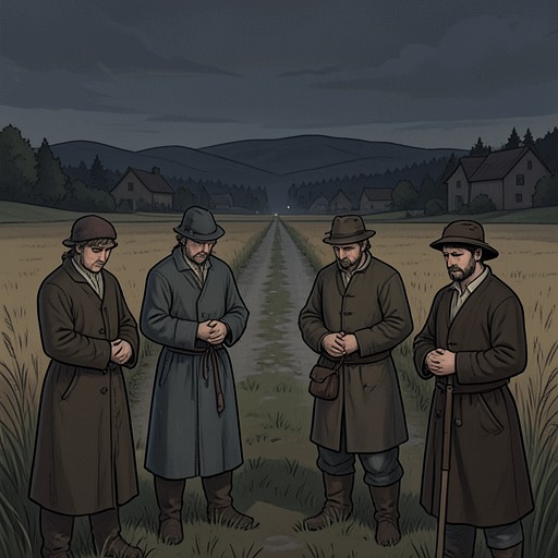 The Village’s Silence About George from "Three Bags Full". The villagers’ evasions and private fears reveal a community divided by old crimes, hidden loyalties, and uncertainty about George’s death.
