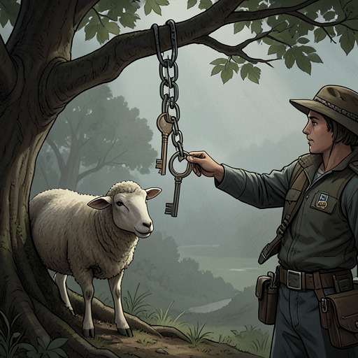 The Meaning of the Hidden Keys from "Three Bags Full". A chain of keys gives the flock access to George’s hidden cache and marks the passage from secrecy toward a new life.