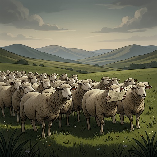The Journey Toward Europe from "Three Bags Full". George Glenn’s will transforms Europe from an imagined meadow into a real, risky future the flock must prepare to enter.