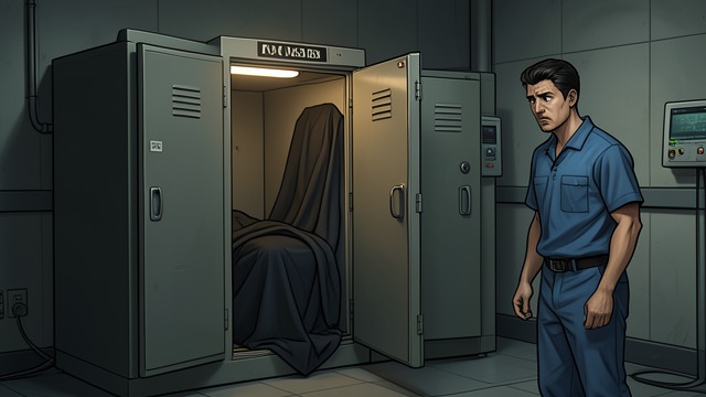 The Morgue Disappearance from "Firewall". An Impossible Removal The Empty Locker A morgue worker finds that Falk’s body has vanished, with a large relay left in its place.
