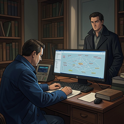 Falk’s Network of Work and Secrets from "Firewall". This subplot follows investigators as they use Falk’s professional relationships and concealed records to reconstruct his hidden life.