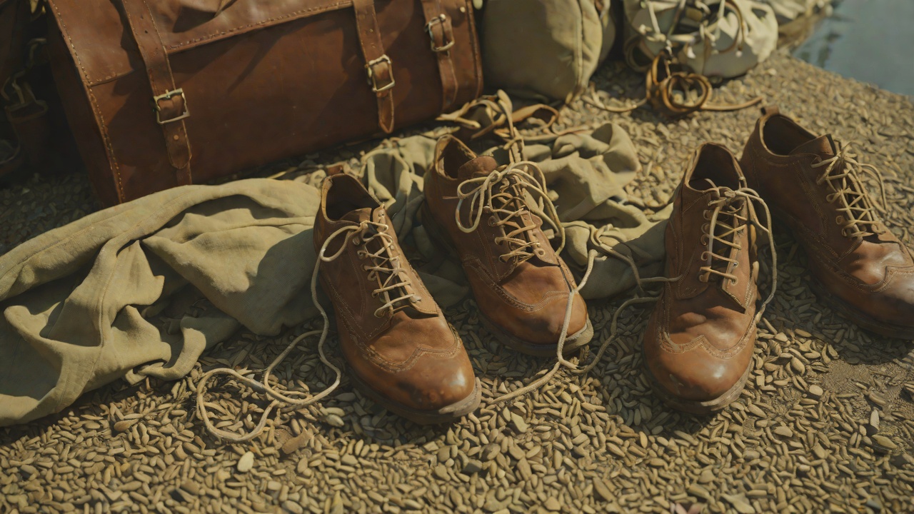 Mended Shoes And A Rucksack from "The Unlikely Pilgrimage of Harold Fry". Mended Shoes And A Rucksack The Resoled Yachting Shoes When Harold wakes late, Martina has resoled and polished his yachting shoes, with fresh laces.
