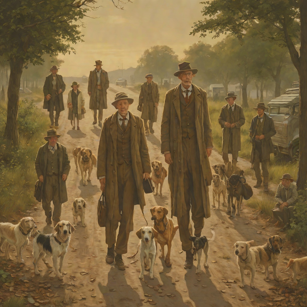 Harold and the Roadside Companions from "The Unlikely Pilgrimage of Harold Fry". The emotional bonds Harold forms with the people and animals who join him for a night, a week, or a season of the walk.