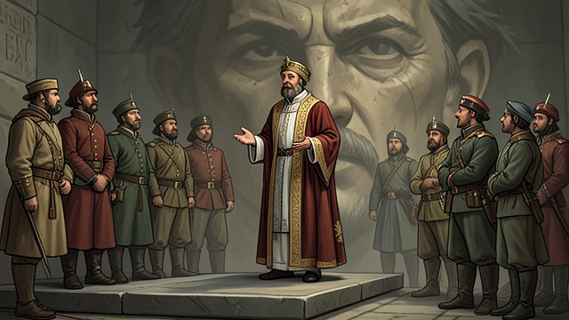 The King’s Public Face from "Henry V". The King’s Public Face Authority performed King Henry V speaks as a monarch whose decisions will send soldiers into danger.