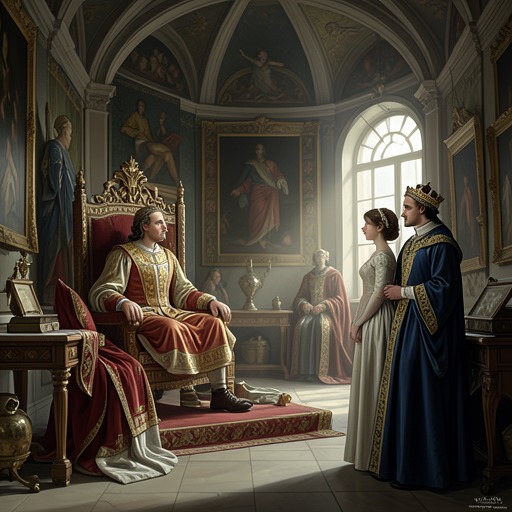 The English and French Courts from "Henry V". This thread traces the changing relationship between the two royal households from hostile demands to negotiated kinship.