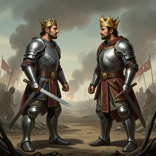 The Prince and the King from "Henry V". This thread follows the rivalry between King Henry V and the Dauphin from a dismissive gift to its military and diplomatic consequences.