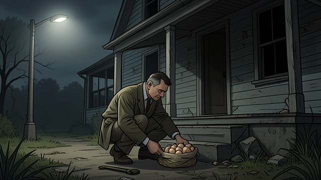 The Eggs Beneath the Porch from "Secret Invasion". The Eggs Beneath the Porch A return in secret Oscar enters the yard of his former home and places the eggs under the porch.