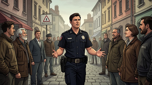 Reassuring the Town from "Secret Invasion". Reassuring the Town A public-facing sheriff Mason walks through Sweetboro, asks residents to report nests, and urges them not to approach danger themselves.