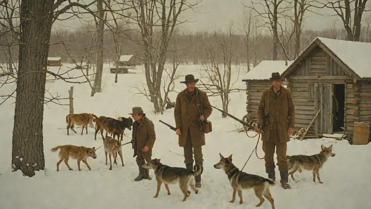 Hunting Through the Winter from "Little House on the Prairie". Hunting Through the Winter Scene Pa hunts every day, shooting small animals for meat and large animals for fur.