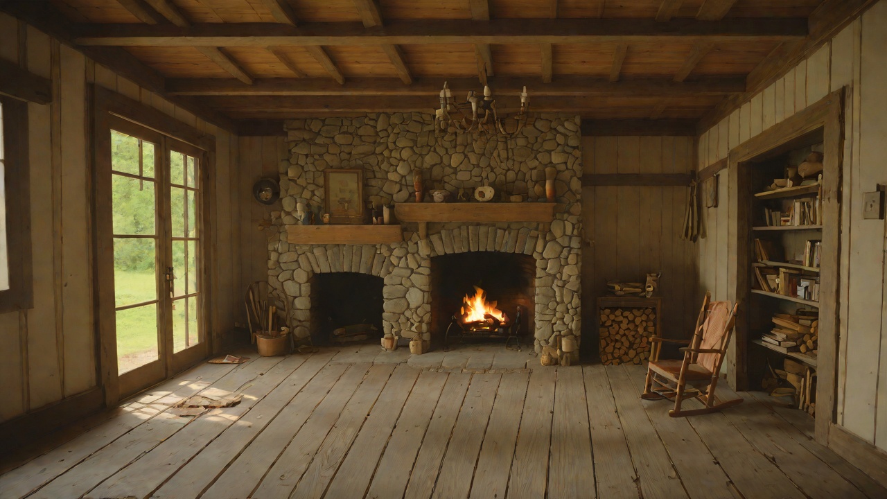 Finishing Door, Roof, and Fireplace from "Little House on the Prairie". Finishing Door, Roof, and Fireplace Scene Pa builds a strong board door, then lays a hard wood floor and a roof of split boards.