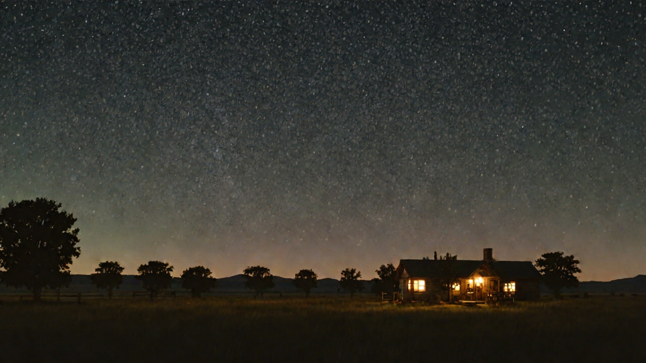 The Night Sky Over the Prairie from "Little House on the Prairie". The Night Sky Over the Prairie Scene After the creek crossing, Laura lies awake and looks at the large, shining stars, thinking Pa could reach them.