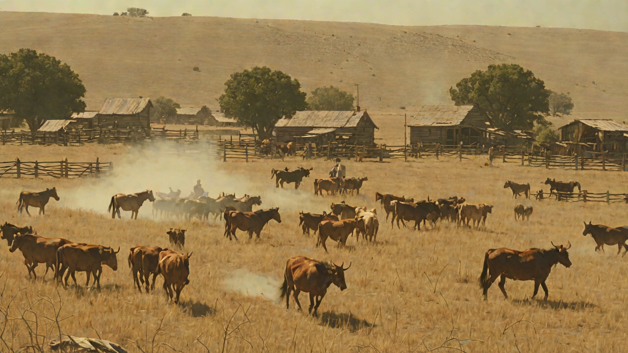 The Herd Surges Past the Claim from "Little House on the Prairie". The Herd Surges Past the Claim Scene Laura and Mary watch cattle suddenly come running out of the dusty grass not far from the stable.