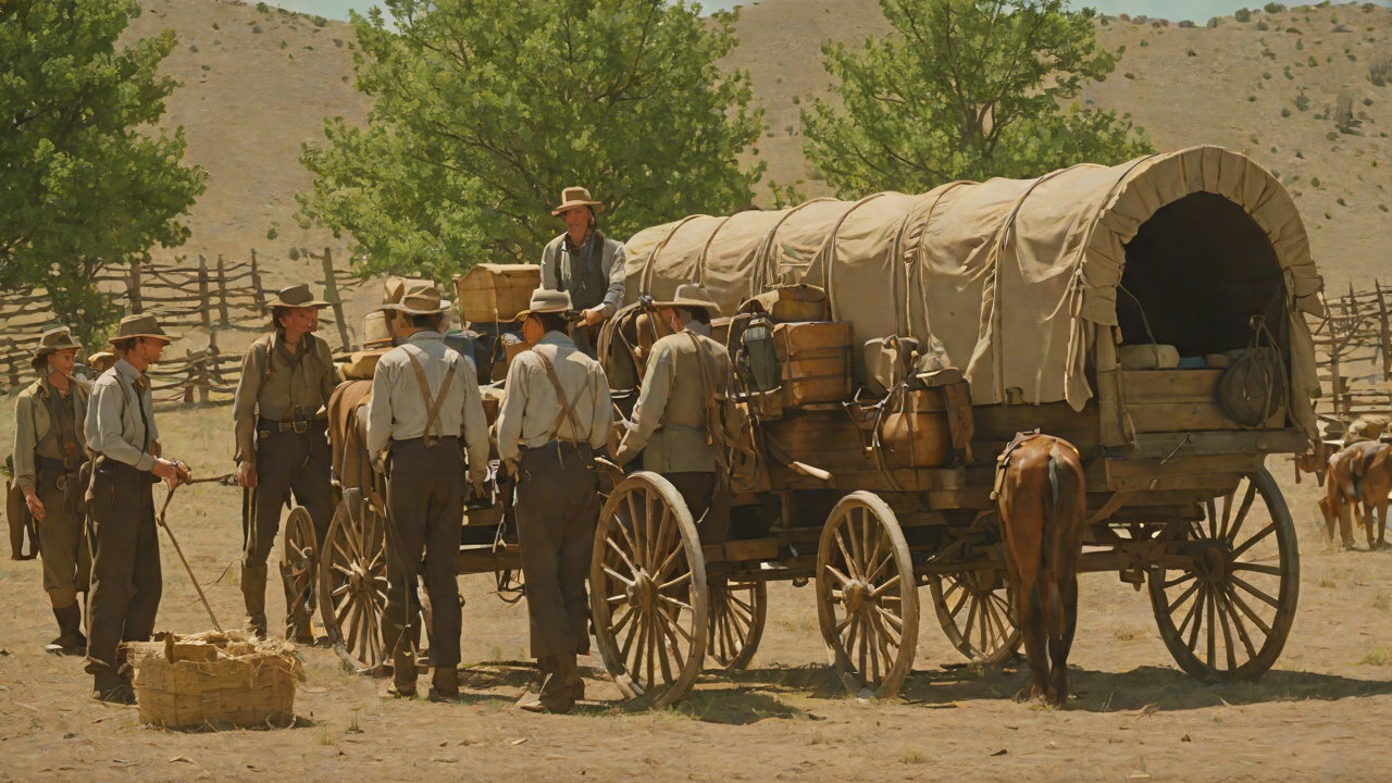 Packing the Wagon Without the Plough from "Little House on the Prairie". Packing the Wagon Without the Plough Scene Pa and Ma pack clothes, food, dishes, and bedding into the covered wagon.