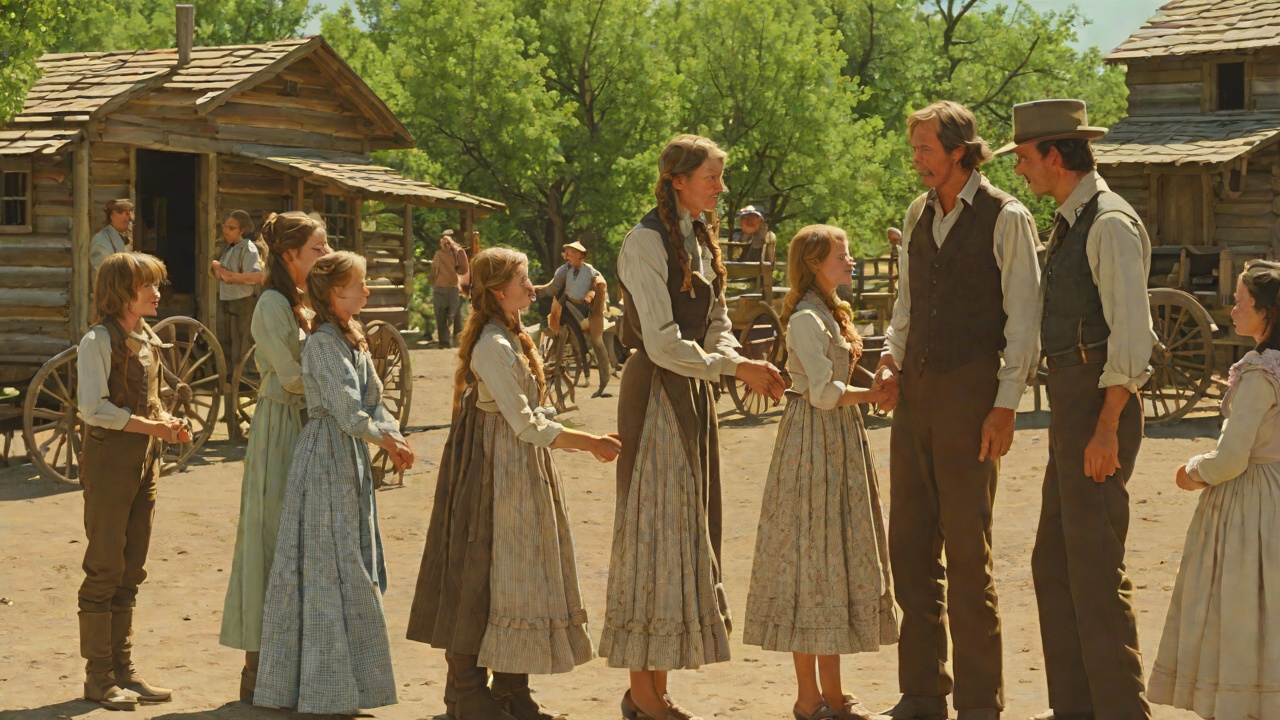 Goodbye at the Wagon from "Little House on the Prairie". Goodbye at the Wagon Scene Mr Edwards shakes hands with Pa, Ma, and the girls, thanking them for their kindness.
