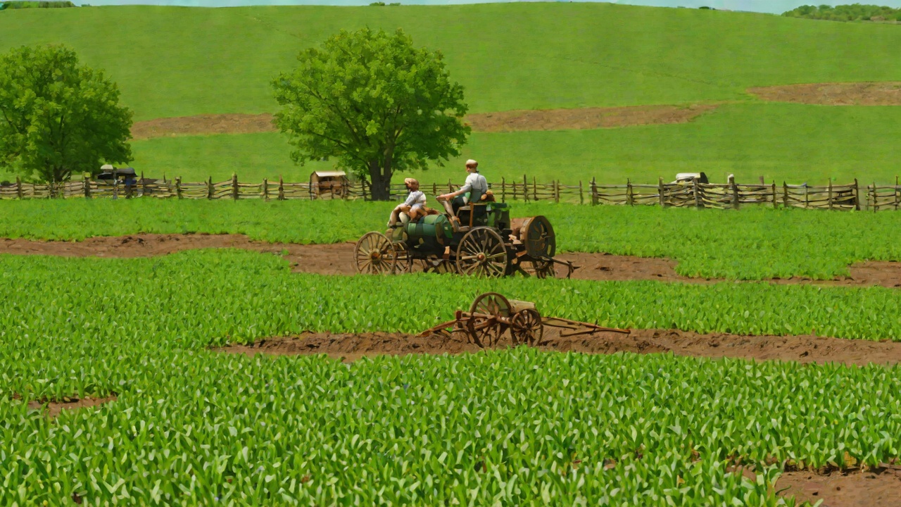 Spring Planting on the Claim from "Little House on the Prairie". Spring Planting on the Claim Scene The whole prairie turns green, and Pa hurries into the field with Pet and Patty pulling the plough.