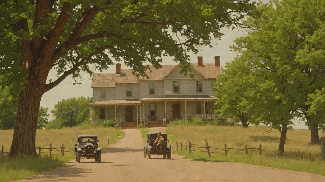 Leaving the Wisconsin House Behind from "Little House on the Prairie". Leaving the Wisconsin House Behind Scene The Ingalls family drives away from their little house in Wisconsin, leaving it lonely and empty among the big trees.