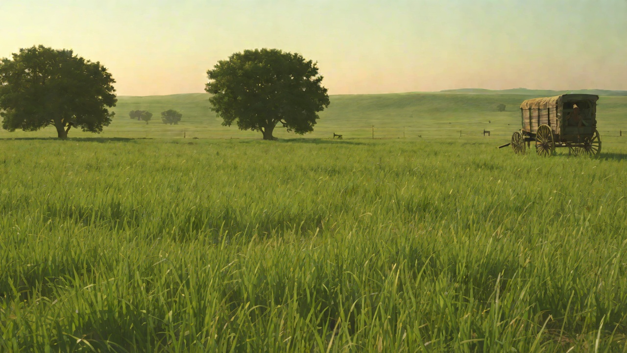 Empty Grass and Silence at Departure from "Little House on the Prairie". Empty Grass and Silence at Departure Scene As the wagon rolls away, nothing moves to the east, south, or west except the green grass waving in the wind.