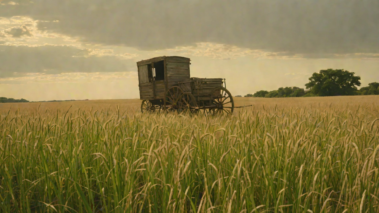 The Endless Kansas Grass from "Little House on the Prairie". The Endless Kansas Grass Scene Day after day, the wagon rolls through tall grass under a huge sky.