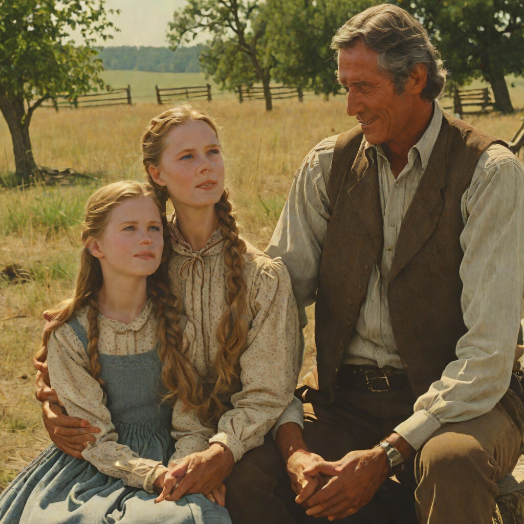 Charles and Laura's Father-Daughter Bond from "Little House on the Prairie". This emotional thread follows the growing closeness between Pa and Laura through shared work, nightly storytelling, and their mutual love of the wild.