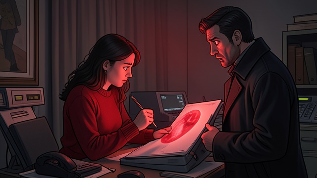 The Moon Becomes Red from "Strangers". Memory changes the image A shared color Marcie’s drawings turn scarlet, and Jack’s nightmare moon becomes blood-red.