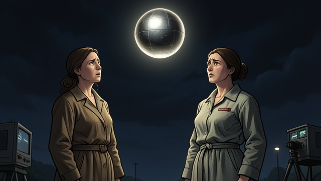 A Shared Horizon from "Strangers". The remembered encounter Naming the vessel At the spacecraft, Jorja and Marcie see the object that had appeared as a falling moon.