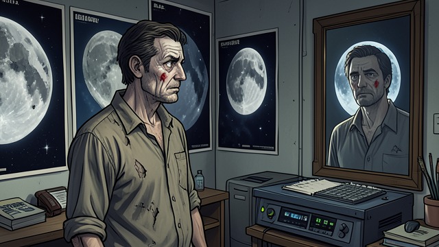 Lomack’s Moon-Filled House from "Strangers". Obsession becomes lethal A life consumed Zebediah Lomack covers his home with lunar images and abandons his previous life.