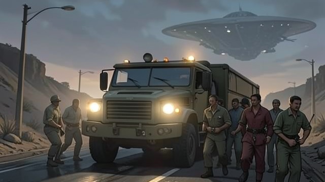 The Landing Is Misread from "Strangers". A discovery becomes a perceived threat The ship is secured The military closes roads, sends in DERO personnel, and takes witnesses into custody.