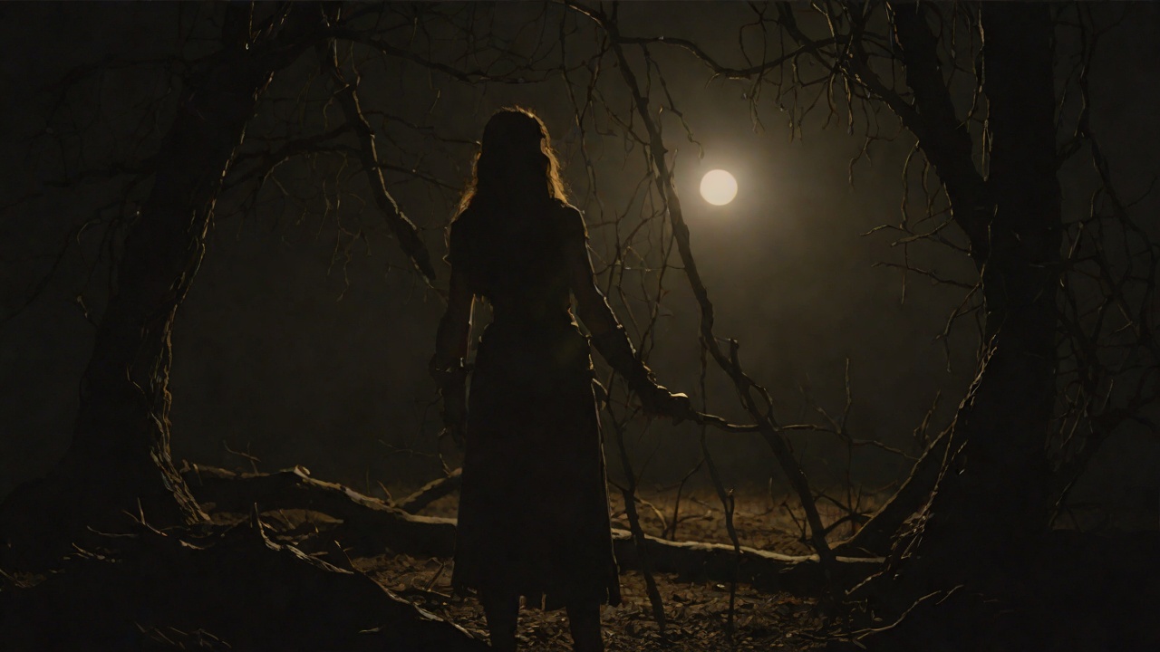 The Woman in the Shadows from "Conan the Barbarian". The Woman in the Shadows A twig snaps and a black-leather figure appears in the moonlight.