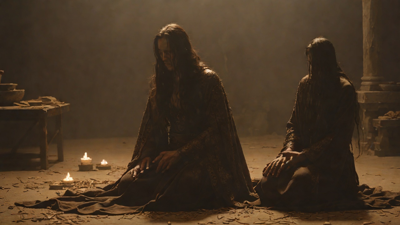 The Master's Kneeling Bride from "Conan the Barbarian". The Master's Kneeling Bride Yasimina kneels before Doom in a haze of drugged incense, her robe fallen from her shoulders.