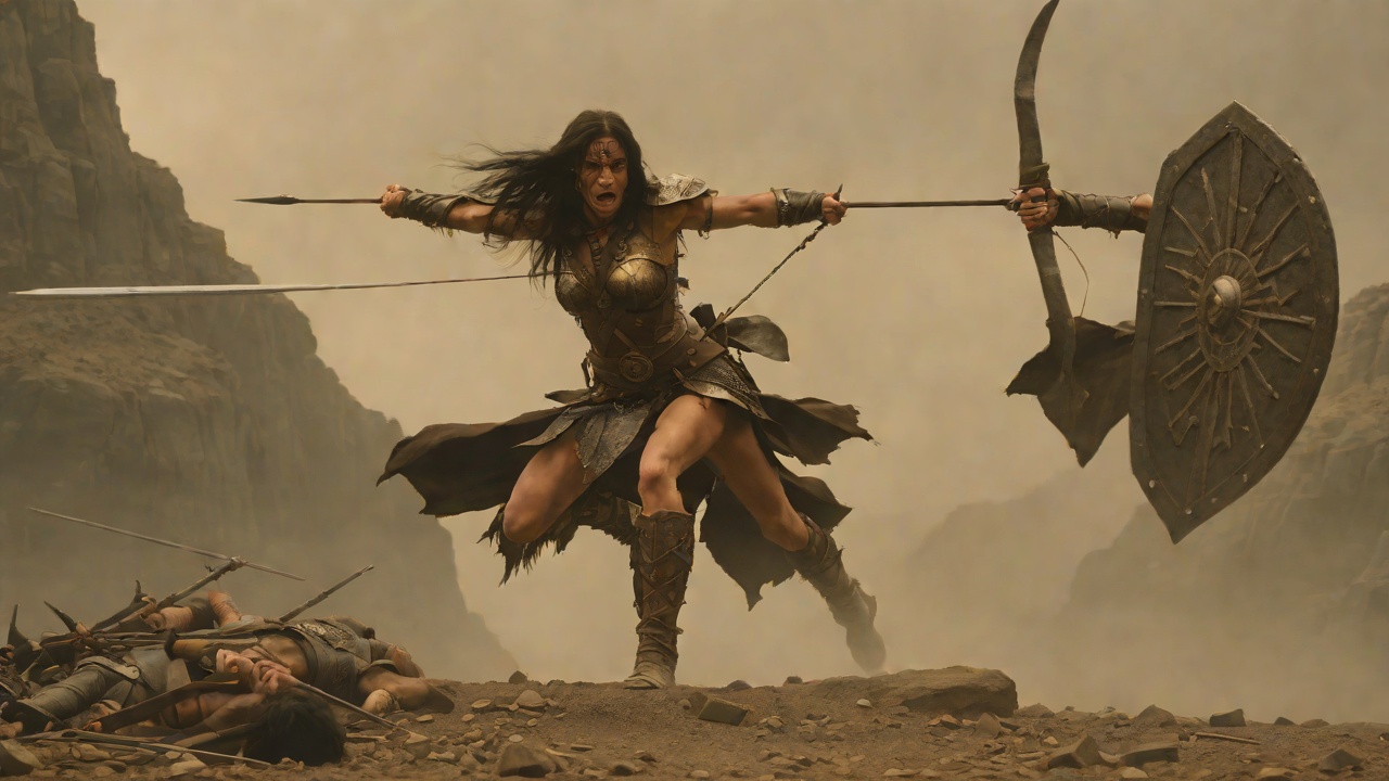 The Death-Leap from "Conan the Barbarian". The Death-Leap When Doom's serpent-arrow flies at Conan, Valeria is already in the air.