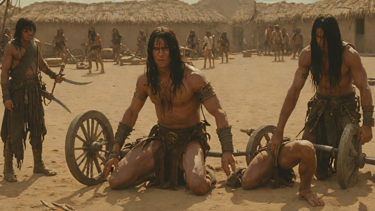The Adolescent Slave from "Conan the Barbarian". The Adolescent Slave Conan is stripped of his name's meaning at the Wheel of Pain, another dull-eyed slave among dying men.