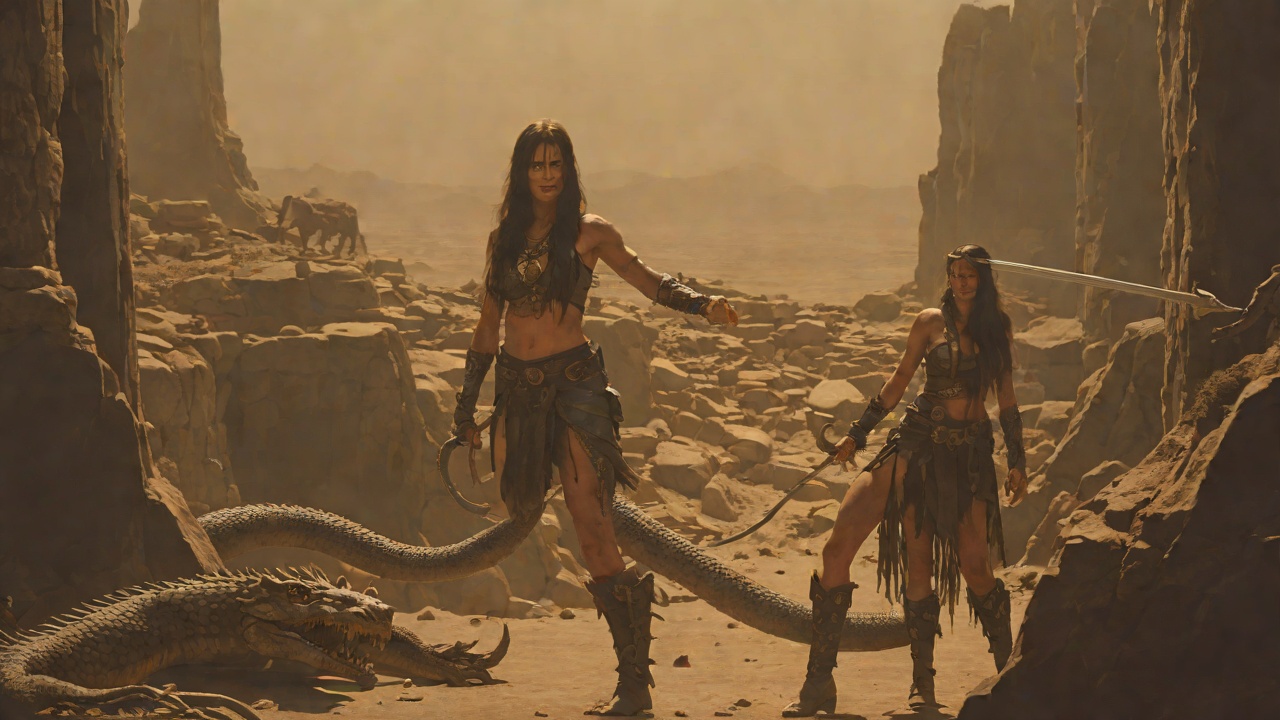 The Serpent Gaze from "Conan the Barbarian". The Serpent Gaze Thulsa Doom dismounts and strolls past Maeve, ignoring her raised sword.