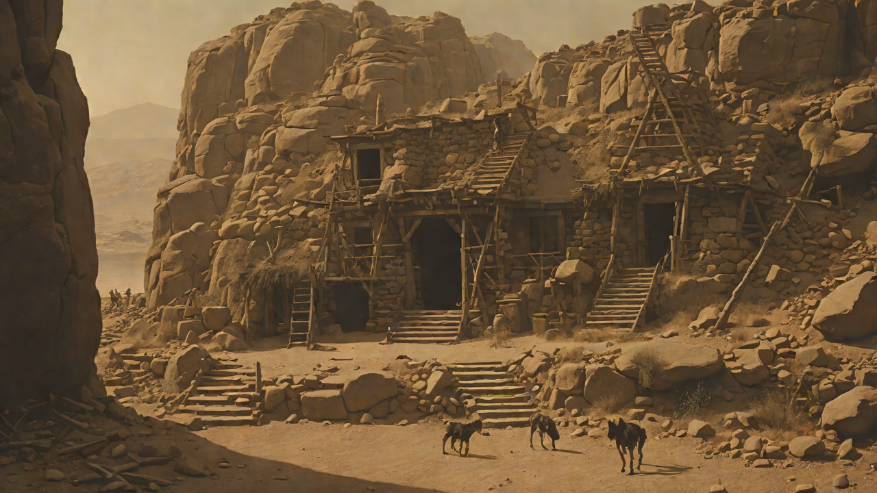 The Witch's Cabin from "Conan the Barbarian". The Witch's Cabin Wolves drive Conan to a rocky slab, where he finds stairs leading to a dead warrior's tomb.