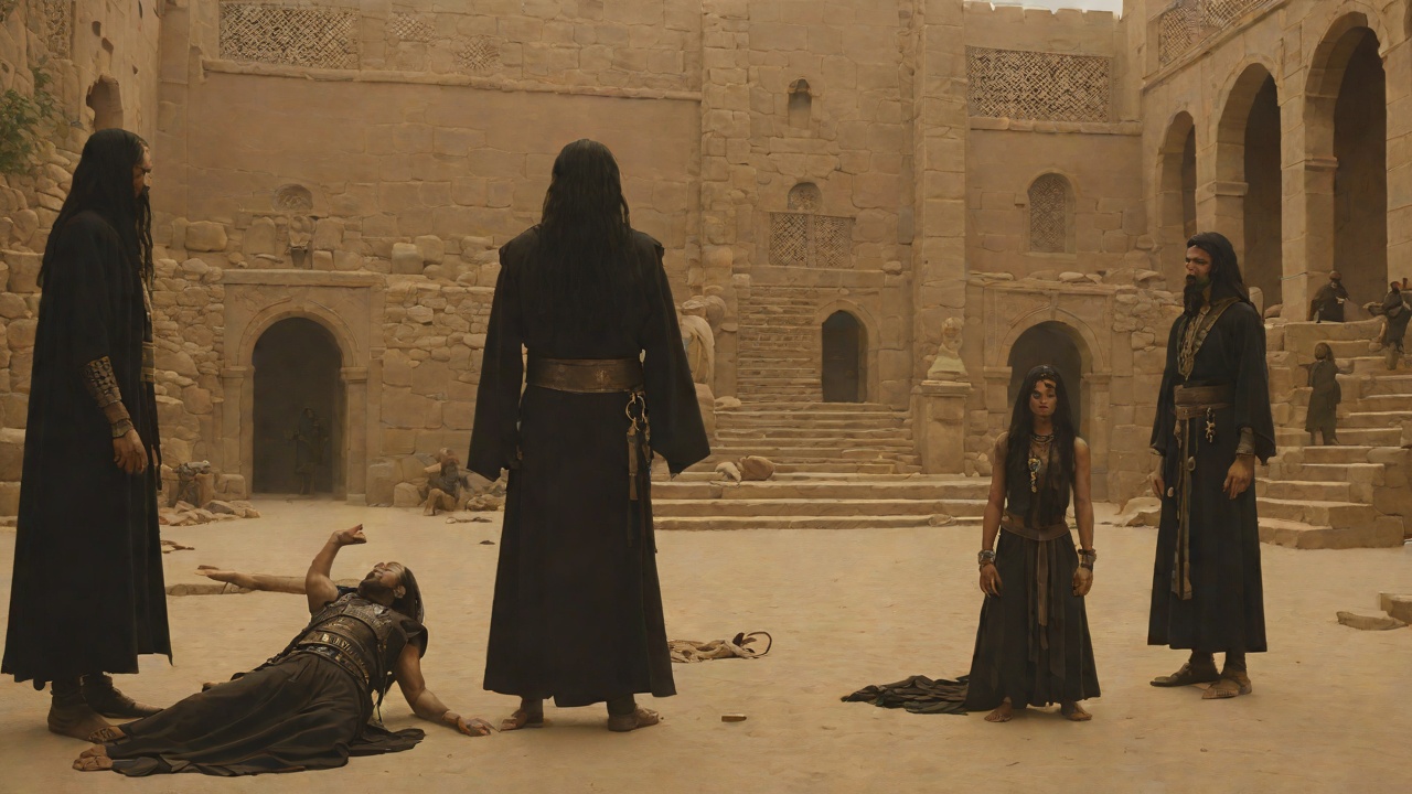 The Black Priest of Shadizar from "Conan the Barbarian". The Black Priest of Shadizar Yaro, second in the cult's hierarchy, intones over the faithful while a young woman is dropped into a corpse pit.