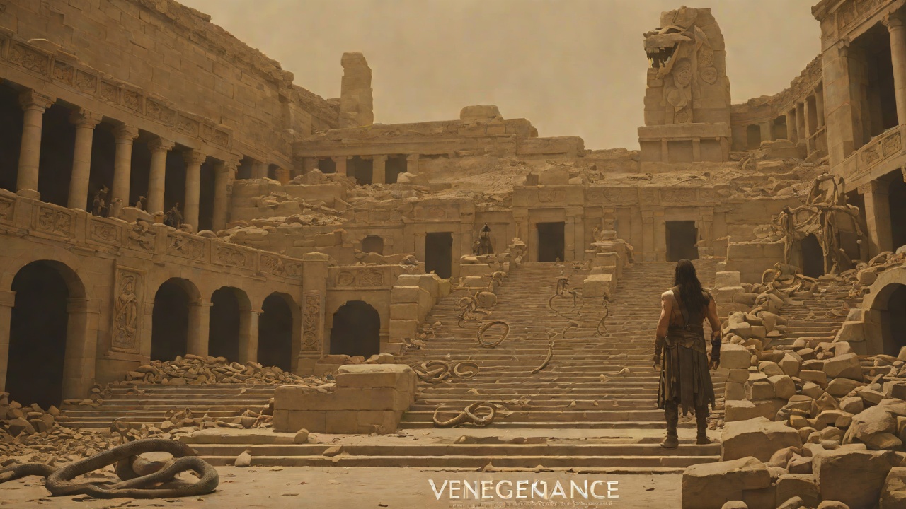 The Vengeance Completed from "Conan the Barbarian". The Vengeance Completed The snake-head of Thulsa Doom separates from his body on the temple steps.